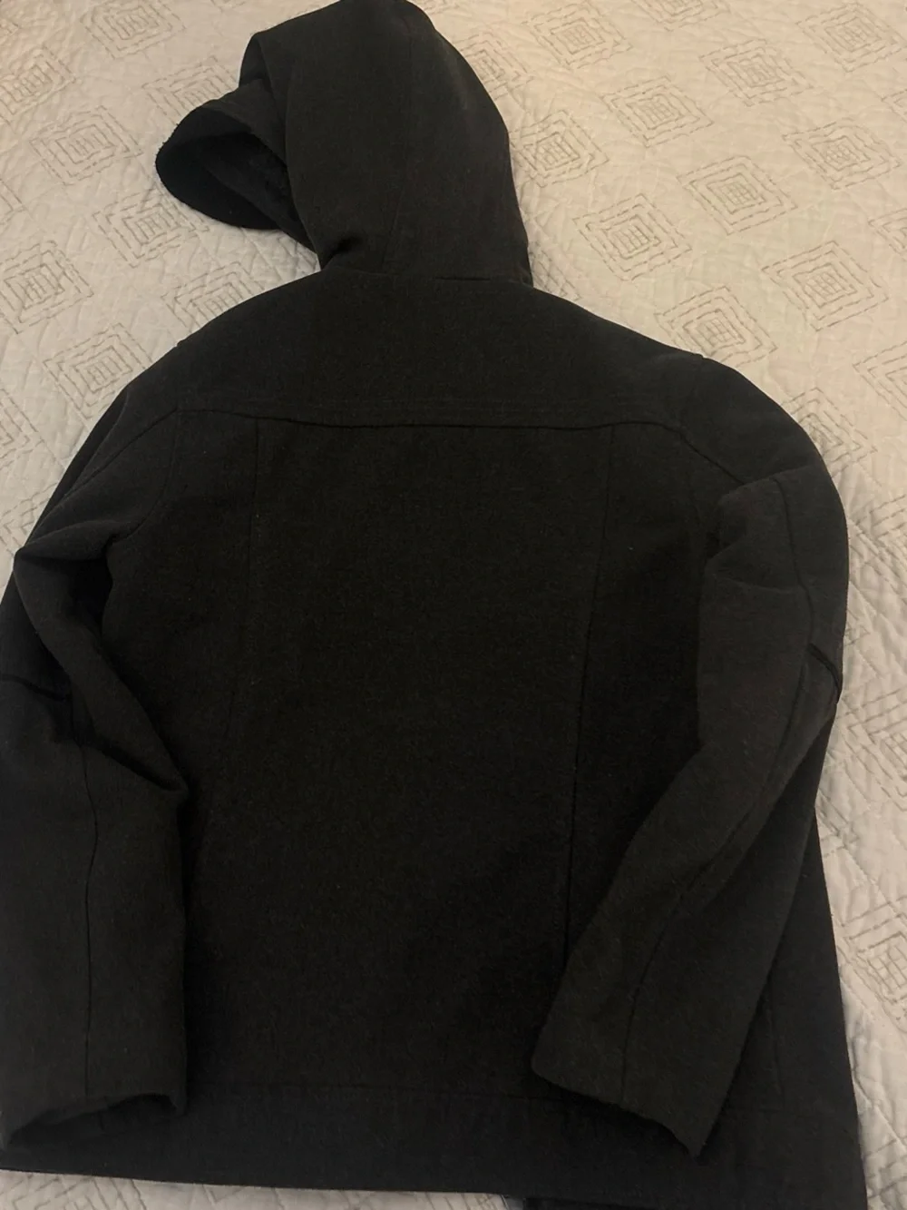 Urban Republic Black Hooded Pea Coat for Kids